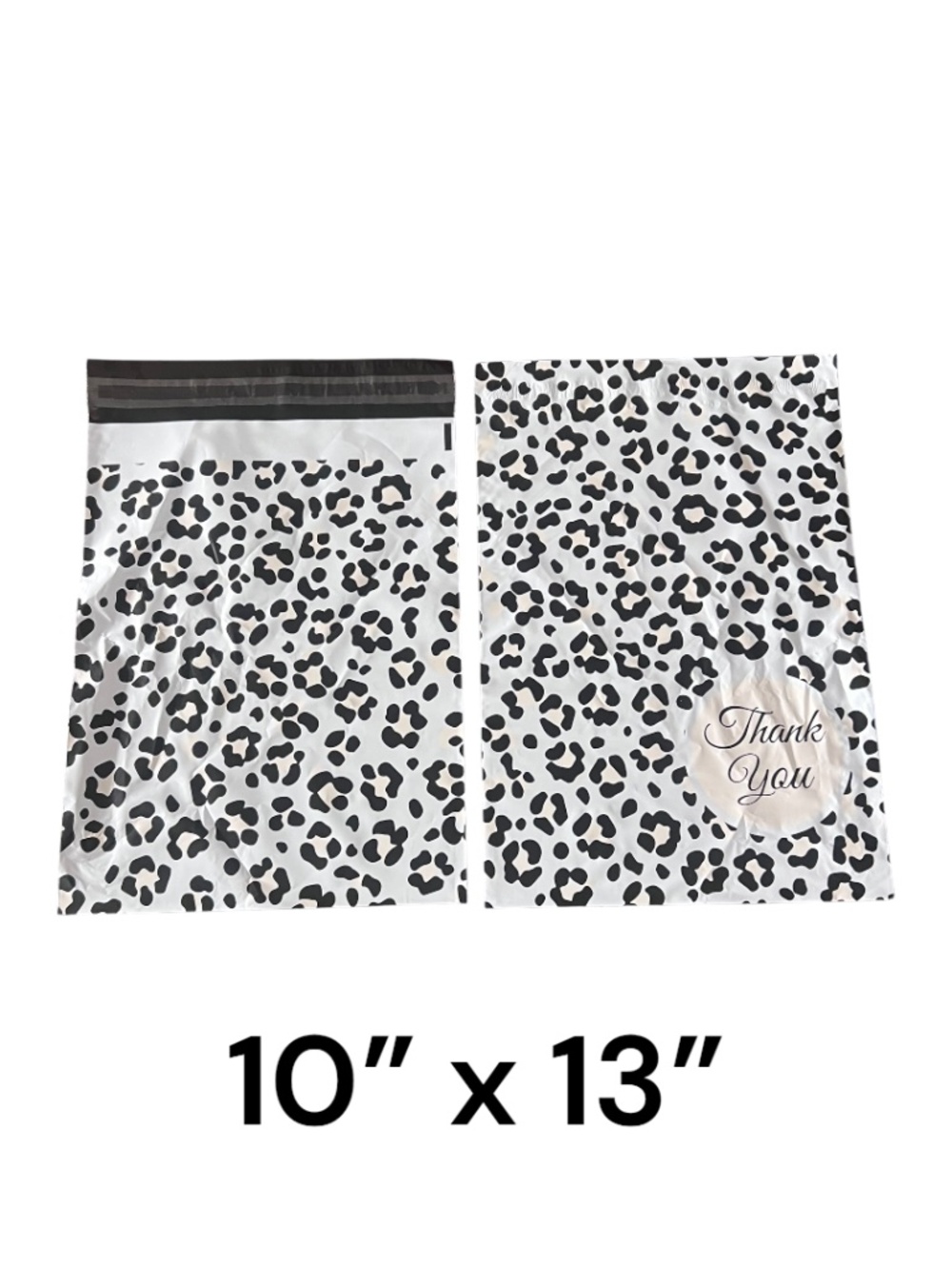 10x13 Poly Mailers, Set of 20, Leopard Print Thank You